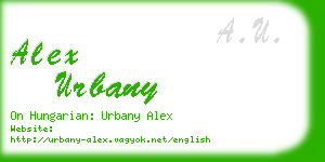 alex urbany business card